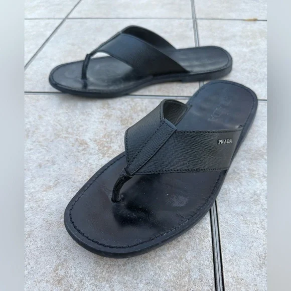 Prada Black Men's Flip-Flops